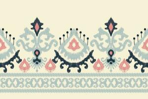 ikat floral paisley broderie sur blanc background.ikat ethnique Oriental modèle traditionnel.aztèque style abstrait vecteur illustration.design pour texture, tissu, vêtements, emballage, décoration, sarong, impression