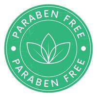 paraben gratuit badge, timbre, une groupe de synthétique produits chimiques, emblème, logo, étiquette pour santé et médical, soins de la peau, cosmétique produit, emballage conception éléments vecteur illustration