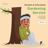 conception de bannière d'un service de jardinage fiable et abordable vecteur