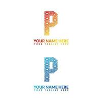 p lettre logo ou p texte logo et p mot logo conception. vecteur