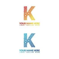 k lettre logo ou k texte logo et k mot logo conception. vecteur