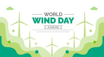 monde vent journée Contexte ou bannière conception modèle célèbre dans juin. vent typographie et vecteur illustration.