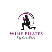 du vin pilates vecteur illustration logo