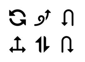 ensemble simple d'icônes solides vectorielles liées aux flèches vecteur