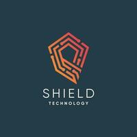 shiled technologie logo conception vecteur avec moderne unique style