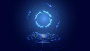 abstrait cercle numérique circuit concept lumière cercle réseau lien bleu numérique Contexte futuriste moderne. vecteur
