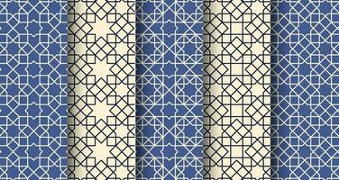traditionnel islamique sans couture géométrique modèle vecteur illustration ensemble