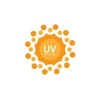 uv protection logo solaire crème lumière du soleil écran solaire vecteur