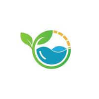 vert énergie logo éco La technologie électrique la nature Puissance vecteur symbole