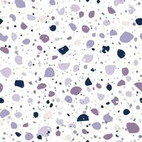 violet terrazzo sol sans couture modèle. vecteur texture de mosaïque sol. mignonne abstrait neutre Contexte. lilas, violet et blanc couleurs. branché répéter conception pour décor, textile, imprimer, emballage