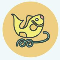 icône des poissons. en relation à chinois Nouveau année symbole. Couleur camarade style. Facile conception modifiable vecteur