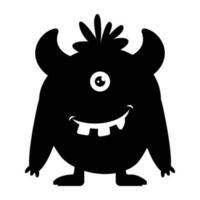 zombi monstre et gros en hurlant bouche, Argus panopte plat icône vecteur