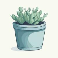 cactus dans une pot. magnifique vert mignonne cactus illustration vecteur isolé ouvrages d'art