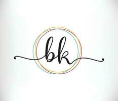 initiale bk féminin logo conception, luxe féminin lettre logo vecteur