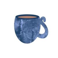 jolie tasse bleue en céramique de style scandinave. tasse élégante. illustration vectorielle dessinés à la main vecteur