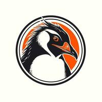 manchot tête logo vecteur - oiseau marque symbole