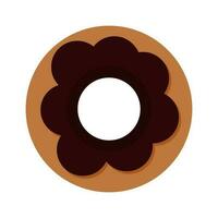 minimaliste Donut avec Chocolat Glaçage vecteur