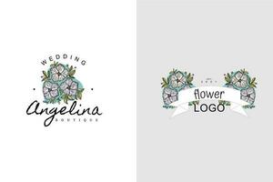 minimaliste fleur logo pack vecteur