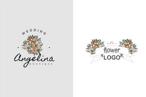 minimaliste fleur logo pack vecteur