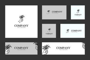minimaliste ligne art fleur logo pack vecteur