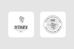 ligne art minimaliste fleur logo pack vecteur