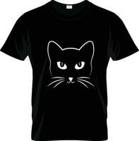 chat tête vecteur animal illustration pour T-shirt. esquisser gros conception.