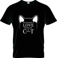 chat tête vecteur animal illustration pour T-shirt. esquisser gros conception.