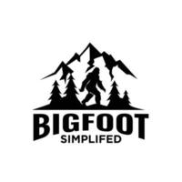 premium big foot yeti vector logo noir icône illustration design