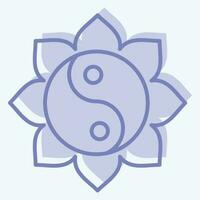 icône yin yang. en relation à chinois Nouveau année symbole. deux Ton style. Facile conception modifiable vecteur