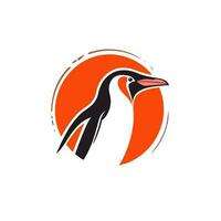 manchot tête logo vecteur - oiseau marque symbole