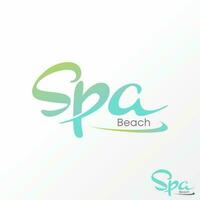 logo conception graphique concept Créatif abstrait prime gratuit vecteur Stock lettre spa manuscrit Police de caractère avec swoosh plage. en relation à relaxation beauté vacances