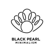 Icône de vecteur de minimalisme perle noire simple ligne logo illustration design