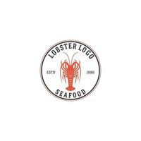 modèle de logo de homard rouge de vecteur séparé sur fond blanc