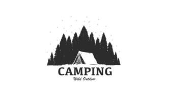 camping et Extérieur aventure rétro logo. Couleur et noir et blanc vecteur pour le randonnée.