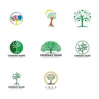 ensemble de arbre icône vecteur logo modèle illustration conception