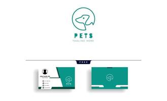 chien chat soins pour animaux de compagnie modèle de logo créatif illustration vectorielle avec conception de carte de visite vecteur