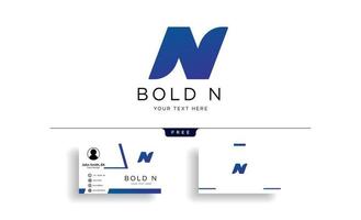 lettre n bold creative logo template vector illustration avec le modèle de carte de visite