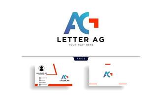 lettre ag ou g logo créatif modèle illustration vectorielle avec modèle de carte de visite vecteur