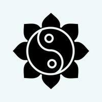 icône yin yang. en relation à chinois Nouveau année symbole. glyphe style. Facile conception modifiable vecteur