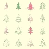 éléments d'arbres de Noël vecteur