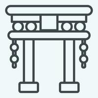 icône torii portail. en relation à chinois Nouveau année symbole. ligne style. Facile conception modifiable vecteur