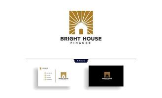 lumière lumineuse maison finance entreprise logo modèle illustration vectorielle vecteur