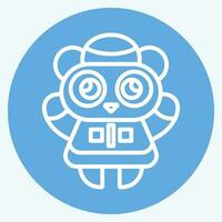 icône Panda. en relation à chinois Nouveau année symbole. bleu yeux style. Facile conception modifiable vecteur