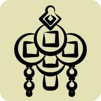 icône amulette. en relation à chinois Nouveau année symbole. main tiré style. Facile conception modifiable vecteur