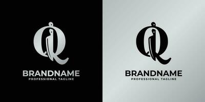 lettre q couteau logo, adapté pour tout affaires en relation à couteau avec q initial. vecteur