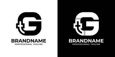 lettre gt ou tg monogramme logo, adapté pour tout affaires avec gt ou tg initiales vecteur