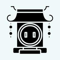 icône portail. en relation à chinois Nouveau année symbole. glyphe style. Facile conception modifiable vecteur