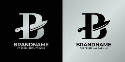 lettre b couteau logo, adapté pour tout affaires en relation à couteau avec b initial. vecteur