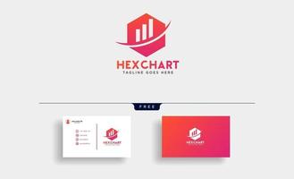 hexagone business consulting logo template vector illustration avec des éléments d'icône de carte de visite isolés