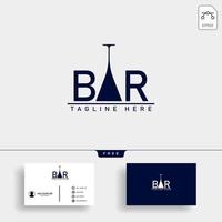 vin et bar type logo modèle illustration vectorielle avec carte de visite vecteur